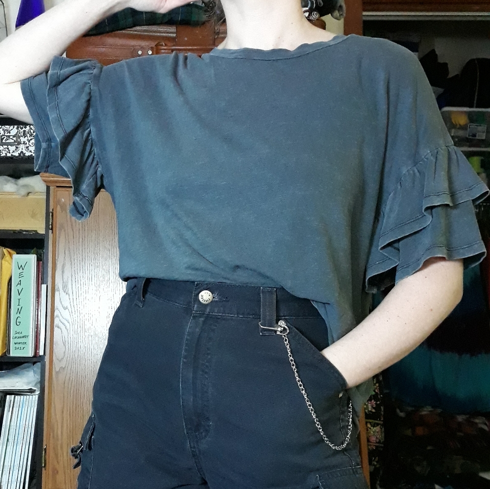 Universal Thread Ruffle Sleeve Tee - image 1